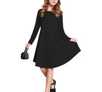 Parabler Vestido para Niña Vestido Informal De Camiseta Vestido para Niña De Manga Larga Vestido De Halloween Negro Otoño Invierno Ropa Infantil con Bolsillos Talla 5-6 Años