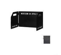 Parabrisas de aluminio de 3 paneles de 45 x 35 cm resistente al calor para | Aleación de aluminio de 0,5 mm, cada panel de 45 x 35 cm se pliega con bolsa de almacenamiento, ligero para uso en exteriores