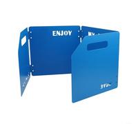 Parabrisas de cuatro pliegues de acero inoxidable para estufa de gas, accesorio de camping portátil y plegable para cocinar eficientemente (azul)