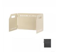 Parabrisas de estufa plegable de acero para estufas de gas butano, pantalla de metal portátil con bolsa de almacenamiento para viajes de mochilero, 32 x 9 pulgadas (blanco)