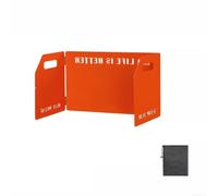 Parabrisas de estufa plegable de acero para estufas de gas butano, pantalla de metal portátil con bolsa de almacenamiento para viajes de mochilero, 32 x 9 pulgadas (naranja)