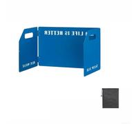 Parabrisas de estufa plegable de acero para estufas de gas butano, pantalla de metal portátil con bolsa de almacenamiento para viajes de mochilero, 32 x 9 pulgadas (azul)