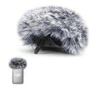 Parabrisas de micrófono compatible con DJI Mic 2 transmisor/OSMO Pocket 3 - Funda de espuma para micrófono peludo (no para DJI Mic 1), color gris