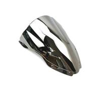 Parabrisas De Motocicleta De Doble Burbuja para ZX10R ZX 10R ZX-10R 2016 2017 2018 2019(Plata)