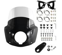 Parabrisas Deflector De Viento Kit De Carenado para Motocicleta para Harley Sportster 1200 Iron 883 XL883N Seventy Two Sportster 1100 (86-15)(Claro,11mm)