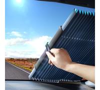 Parabrisas del Coche Parasol,Estilo de acordeón Retractable automático Parabrisas Delantero Parasol Protector Solar Aislante Protector Solarcon Protección de Ventosa,Cortina con Protección UV