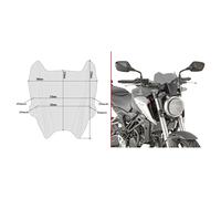 GIVI Parabrisas Tintado de 210 mm de Alto 280 mm de Ancho para Honda CB 125 R/CB 300 R (18-21)