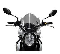 Parabrisas MRA gris humo con ABE compatible con Suzuki SFV 650 | Disco de carreras, 320 mm, ancho 350 mm, homologación E, compatible con Suzuki SFV 650 Gladius 2009-2014