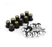 Parabrisas Pantalla para Moto 10X Motocicleta para M5 15 Mm Tuercas De Pozo De Goma Métricas Tornillos Y Pernos para Carenado De Parabrisas(Plata)