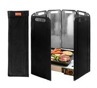 Parabrisas Para Estufa De Camping - Escudo Térmico Plegable Portátil | Panel De Protección Del Viento Para La Cocina Al Aire Libre | Construcción De Hierro Galvanizado Resistente De Alta