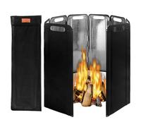 Parabrisas para estufa de camping - Protector plegable para estufa portátil con bolsa de almacenamiento | Accesorios de camping de hierro galvanizado estables y resistentes a altas temperaturas para p