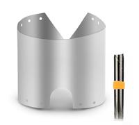 Parabrisas para estufa de camping, ultraligero, de titanio, protector contra el viento, placa resistente al viento, bloque de pantalla para mochilero, estufa, picnic (19 cm)
