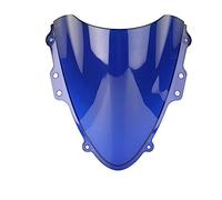 Parabrisas para Suzuki para GSX-R para GSXR 600 750 GSXR750 2004-2005 K4 Parabrisas Doble Burbuja Accesorios Deflectores Carenado Motocicleta Motocicleta Visera Parabrisas Deflector (Color : Azul)
