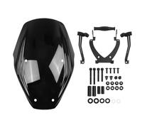 Parabrisas Parabrisas De Motocicleta para Ducati Diavel V4 2023-2025 Cúpula De Carenado Touring, Protector, Deflectores De Flujo De Aire Y Alerón Extensión De Alerón(Negro)
