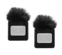 Parabrisas peludo premium Dead-cat para micrófonos inalámbricos Rode Go (2 unidades, negro, Rode Wireless Go II)