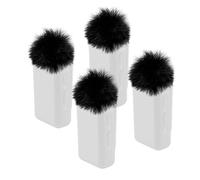 Parabrisas peludo premium para micrófonos Lavalier inalámbricos DJI (paquete de 4) (4 unidades, negro)