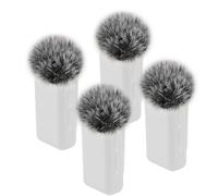 Parabrisas peludo premium para micrófonos Lavalier inalámbricos DJI (paquete de 4) (4 unidades, negro-blanco)