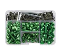 Parabrisas Perno Kit De Tornillos para Carenado Motocicleta 155 Piezas para Yamaha MT07 MT09 MT03 MT10 XSR900 Competición M5 M6, Clips, Arandelas Y Tuercas Tornillos para Carrocería(Verde)