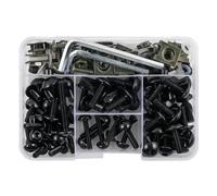 Parabrisas Perno Kit De Tornillos para Carenado Motocicleta 155 Piezas para Yamaha MT07 MT09 MT03 MT10 XSR900 Competición M5 M6, Clips, Arandelas Y Tuercas Tornillos para Carrocería(Negro)