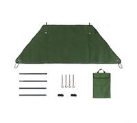 Parabrisas plegable de camping para estufa al aire libre, bloqueador de viento de lona con postes de soporte y estacas de suelo, 90 x 46 x 35 cm/165 x 80 x 60 cm, verde (M)