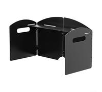 Parabrisas portátil de acero para estufas de butano, senderismo, picnic, 50 cm, compacto (cuatro pliegues)