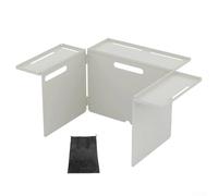 Parabrisas portátil para estufa de camping, panel plegable de aleación de zinc resistente al viento con estantes para utensilios y agujero de soporte de luz, protector de cocina compacto al aire libre