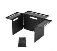 Parabrisas portátil para estufa de camping, rompevientos plegable de aleación de zinc con estantes ajustables y agujero de soporte de luz, protector de cocina compacto al aire libre para camping