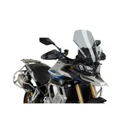 Puig 22250H Cúpula Touring alta y aerodinámica en acrílico CN de 4 mm con perfil redondeado, zona superior plana y deflectores que mejoran protección, Ahumado