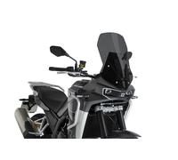 Puig 22287F Cúpula Touring fabricada en acrílico de 4 mm con protección UV, diseño aerodinámico, instalación sencilla y compatibilidad con modelos trail adventure actuales, Ahumado Oscuro