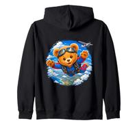 Paracaidismo Lindo Oso De Peluche Valiente Aventura Formas Sudadera con Capucha