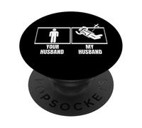 Paracaidismo Su Marido Mi Esposo Esposa Paracaidista Divertido PopSockets PopGrip Adhesivo
