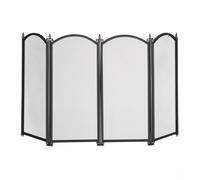 Relaxdays Salvachispas Chimenea, Antichispas Estufa, Panel Protección contra Chispas 4 Piezas, 54 x 97,5 cm, Negro