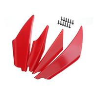 Parachoque Spoiler Lip 4pcs Universal Coche Parachoques Delanteros Spoilers Conjunto Tira De Arañazos Auto Cuerpo Labio Canardas Divisor Kits Recorte(Red)