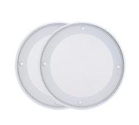 Parachoques de Altavoces, Cubiertas Protectoras de Altavoces, 2 Piezas de Cubiertas de Malla para Altavoces, Decoración de Cubiertas de Parrilla y Fundas de Rejilla para Sonidos(Blanco + blanco)