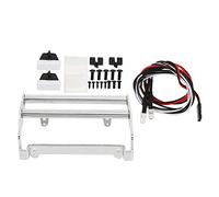 Parachoques delantero anticolisión de metal con luz LED apto para coche RC -4 82046-4 1/10 (Plata)