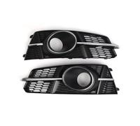 Parachoques Delantero Capó Rejilla Para A6 C7 A6L Con Luz Antiniebla 2015-2018 4G0807681AG,4G0807682AG 2x Cubierta Máscara Para Lámparas Rejilla Parachoques Delantero(Plata)