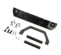 Parachoques delantero de aleación de aluminio RC, barra anticolisión resistente, pieza de actualización para camión RGT 1/10, todoterreno, Rock Cruiser EX86100, plateado o negro (Black R86025BL)