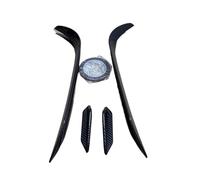 Parachoques Delantero Labio 4 Piezas para Golf 7.5 MK 7.5 para GTD para GTI 2017 2018 2019 2020 Kit Alerones Ventilación Laterales Canards Parachoques Delantero Negro Brillante(Carbon)