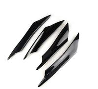 Parachoques Delantero Labio Cuerpo Difusor De Labio De Parachoques Delantero Universal, Alerón Divisor, Canards, Decoración De Aletas De Goma Suave para Exterior De Coche, 4 Uds.(Negro Brillante)