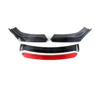 Parachoques Delantero para VW para Golf MK5 MK6 MK7 para GTI para GTD R Line Parachoques Delantero Divisor Labios Alerón Barbilla Fibra De Carbono Negro Brillante + Rojo Faldón Lateral(Carbon Red)