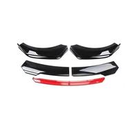 Parachoques delantero segmentado compatible con Jaguar F-TYPE, parachoques delantero, alerón inferior, difusor de mentón, divisor, kit de deflector de aire, protectores, cubiertas negras(Black Red)