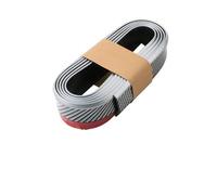 Parachoques Delantero Universal De 2,5M Protector Goma Fibra Carbono Tira Alerón Faldón Lateral Antiarañazos para Coche Faldón Lateral para Automóvil(D Silver)