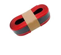 Parachoques Delantero Universal De 2,5M Protector Goma Fibra Carbono Tira Alerón Faldón Lateral Antiarañazos para Coche Faldón Lateral para Automóvil(D Red)