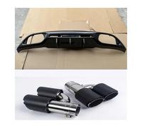 Parachoques Faldón trasero Difusor Para Jaguar Para F-PACE 2021-2025 Tapa Equipaje Alerón Coche Difusor Parachoques Trasero Kit Carrocería Divisor Tubos Escape Duales(Carbon Pattern B)