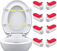 Parachoques para asiento de inodoro, 8 unidades, junta universal para elevador, tapa de inodoro, espaciadores con adhesivo fuerte para adhesivo de cubierta de inodoro (blanco) 4,5 x 1,7 x 2 cm