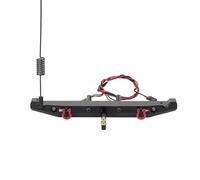 Parachoques RC Compatible con Axial SCX10 II III 90046 para TRAXXAS TRX4 1/10 RC Crawler Car Upgrade Parts Parachoques Trasero De Metal Antena Luz