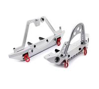 Parachoques RC Compatible con TRX4 para Axial para SCX10 90046 1/10 RC Vehículo De Orugas Parachoques Delantero Y Trasero De Metal Cabrestante Eléctrico Soporte para Rueda De Repuesto(Silver)