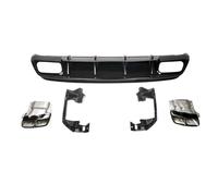 Parachoques Trasero Alerón Para difusor de parachoques trasero y terminales de escape para Benz Clase A W176 A160 A180 A200 A250 para difusor trasero deportivo AMG estilo W176 A45(Chrome exhaust tips)