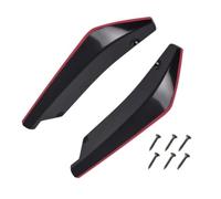 Parachoques Trasero Alerón Tira Parachoques Delantero Trasero Coche Difusor Alerón Divisor Protector Arañazos Winglets Fibra Carbono Extensión Falda Lateral(Black Red Edge)