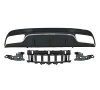 Parachoques trasero Difusor Para Benz Clase C W205 Sedan C200 C250 2015-2021 Difusor Labio Parachoques Trasero Alerón Divisor Con Tubo Para Escape Negro(Silver Diffuser)